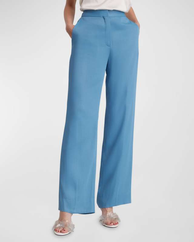Loria High-Rise Straight-Leg Crepe Pants